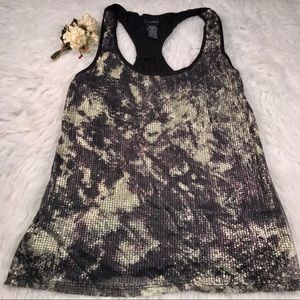 XS Daytrip black & gold sequin Racerback tank top